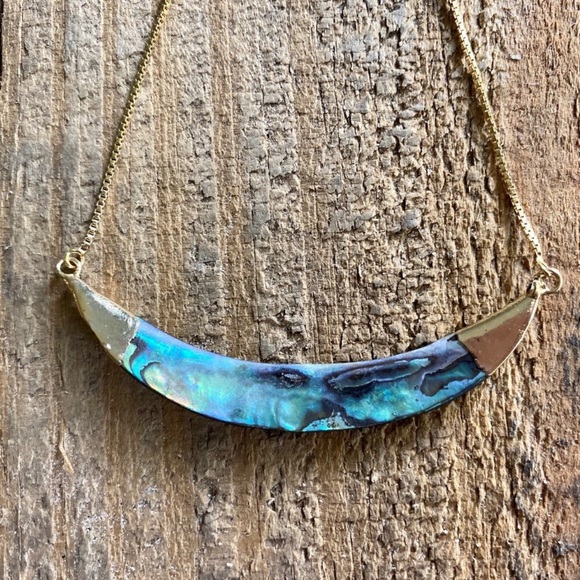 Restocked! Abalone Shell Crescent Pendant - Picture 4 of 16